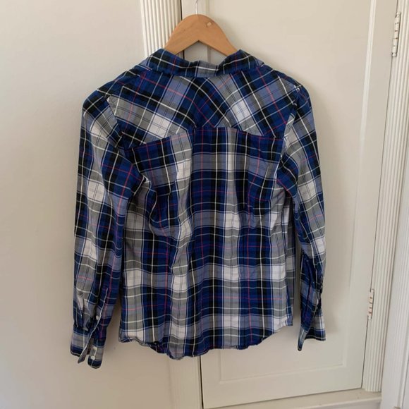 J Crew 100% Cotton Plaid Perfect Fit Shirt Sz 4 - Picture 3 of 3